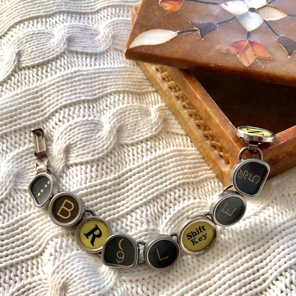 SALE Vintage Typewriter Keys Bracelet